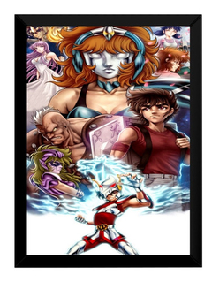 Quadro Seiya De Pégaso Cdz Anime Arte Poster Moldurado