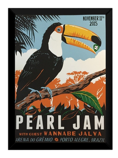 Quadro Pearl Jam Show Porto Alegre Brasil Moldura 42x29cm