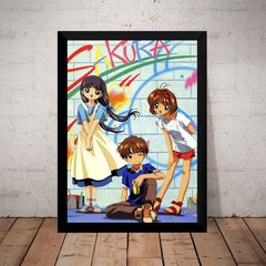 Quadro Sakura Card Captors Anime Geek Poster Com Moldura - comprar online