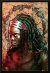 Quadro Decorativothe Walking Dead Michonne Moldura 42x29cm