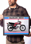 Quadro Decorativo Antiga Moto Suzuki A100 Pôster Arte