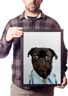 Quadro Decorativo Cachorro Pug Raça