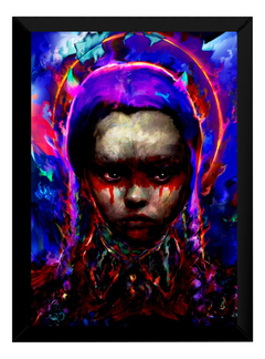 Quadro Wandinha Addams Arte Poster Moldurado