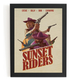 Quadro Sunset Riders Arte Game Retro Poster Com Moldura