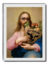 Quadro Decorativo Jesus Arte Vegan Na Moldura Branca