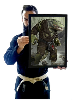 Quadro Jiu Jitsu Crocodilo Lutador Arte Decorção