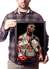 Quadro Mike Tyson Boxe Arte Cinturões Pôster Luta