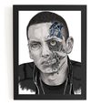 Quadro Rap Hip Hop Eminem Arte Zumbi Moldura 42x29cm