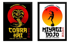 Conjunto 2 Quadros Cobra Kai Vs Miyagi-do Karatê Serie Arte