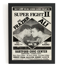 Quadro Retro Muhammad Ali Vs Joe Frazier Cartaz Com Moldura