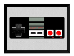 Quadro Retro Game Nes 8 Bits Controle Arte Poster Moldurado