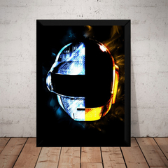 Quadro Daft Punk Capacete Arte Poster Com Moldura - comprar online