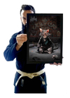 Quadro Lutador Gato Encardido Jiu Jitsu Arte Decorção