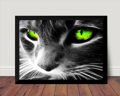 Quadro Decorativo Gato Dos Olhos Verdes Arte