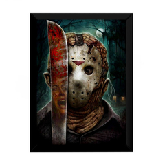 Quadro Sexta-feira 13 Jason Voorhees Terror Arte Moldurada