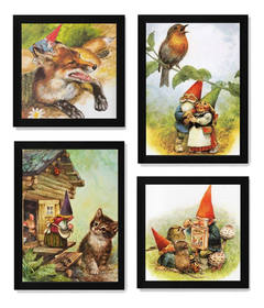 Lindo Kit De Quadros Artes Gnomos Seres Encantados Da Terra