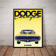 Quadro Carro Dodge Charger 1970 Arte Poster Com Moldura - comprar online