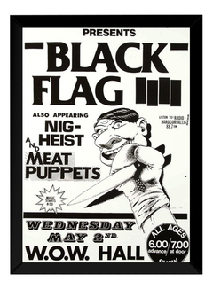 Quadro Black Flag Banda Punk Poster Moldurado