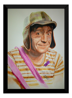 Lindo Quadro Arte Estilo Pintura Chaves Chesperito 42x29cm