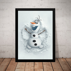 Quadro Olaf Olavo Filme Frozen Disney Poster Moldurado - comprar online