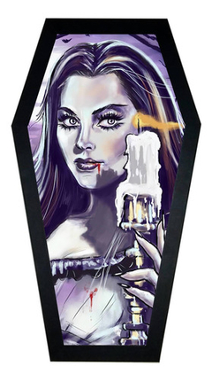 Quadro Caixão Vampira Arte Moldura Exclusiva