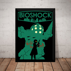 Quadro Game Bioshock Arte Simplista Poster Moldurado - comprar online