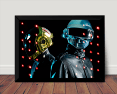 Quadro Musical Daft Punk Arte Poster Com Moldura