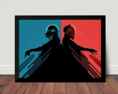 Quadro Musical Daft Punk Poster Com Moldura Arte