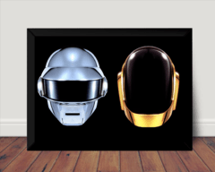 Quadro Arte Musica Daft Punk Poster Com Moldura