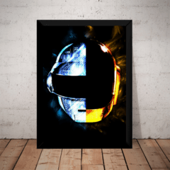 Quadro Daft Punk Capacete Arte Poster Com Moldura