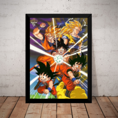 Quadro Arte Dragon Ball Guku Fases Poster Moldura