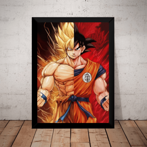Quadro Decorativo Dragon Ball Goku Desenho Anime Com Moldura