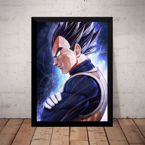 Quadro decorativo Poster Desenho Vegeta Super Sayajin Anime para