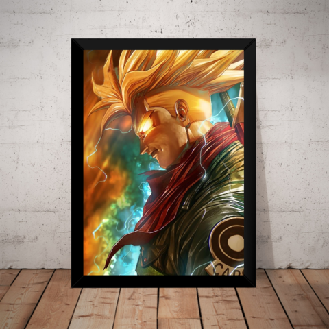 Quadro Poster C.moldura Bardock o Pai de Goku Dragon Ball Z