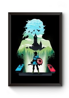 Quadro Arte Simplista Game Zelda Poster Moldurado