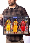 Quadro Basquete  Kobe Jordan Lebron Arte Poster Moldurado