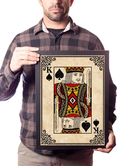 Quadro Decorativo Baralho Poker Arte Rei de Espadas