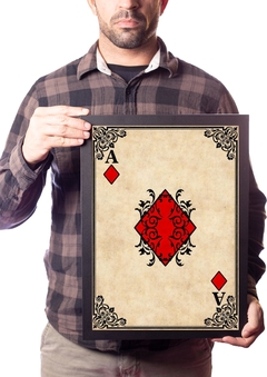 Quadro Baralho Poker Arte As De Ouros Jogo Cartas