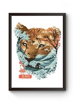 Quadro Minimalista Animal Tigre Natureza Poster Moldurado