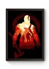 Quadro Arte Minimalista God Of War Poster Moldurado