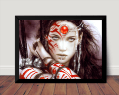 Quadro Decorativo Guerreira Mulher Espadas Arte De Luis Royo