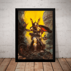 Quadro Viking Machado Arte De Frank Frazetta