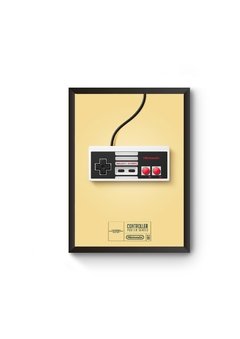 Poster Moldurado Game Retrô Controle Nintendinho Quadro