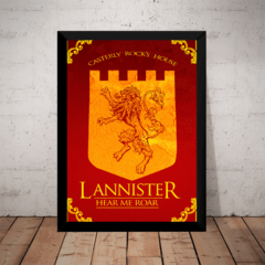 Quadro Game Of Thrones House Lannister Poster Com Moldura