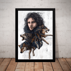 Quadro Game Of Thrones Jon Snow Stark Lobo Arte