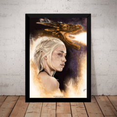 Quadro Game Of Thrones Daenerys Targaryen Arte 42x30cm