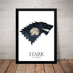 Quadro Game Of Thrones House Stark Arte Lobo Simplista