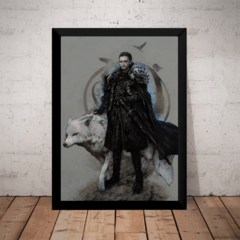 Quadro Game Of Thrones Jon Snow Lobo Rpg Arte Stark