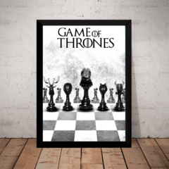 Quadro Game Of Thrones Arte Xadrez Gelo & Fogo