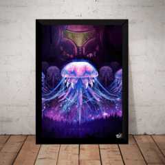 Quadro Game Metroid Nintendo Arte Poster Moldurado